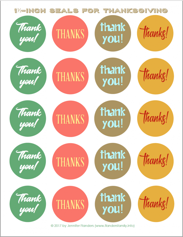 Thanksgiving Stickers & Envelope Seals