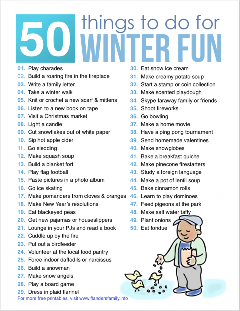 Winter Bucket List (Free Printable) Flanders Family Homelife