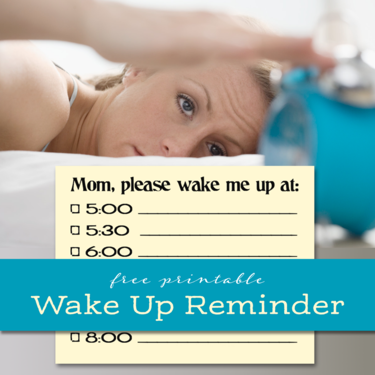 Free Printable Wake Up Reminder