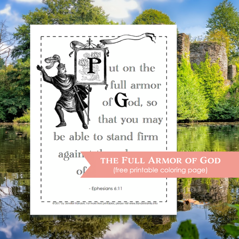 Put on the Full Armor of God (Coloring Page)