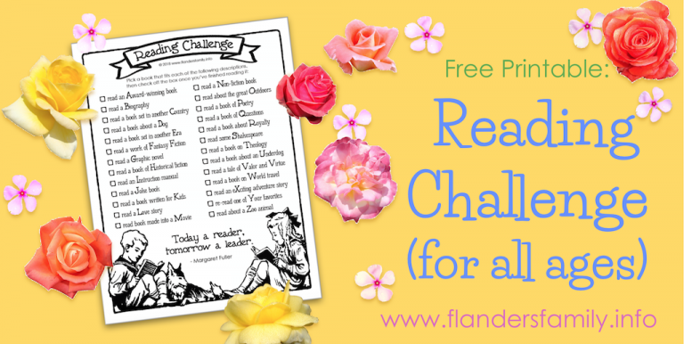 Reading Challenge for All Ages (Free Printable)