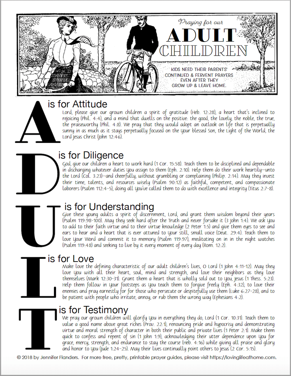 Praying for Adult Children - free prayer guide