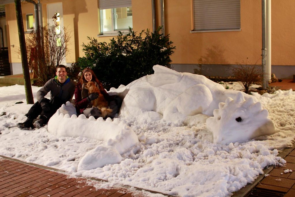 David and Bonnie with their Snow Dragon