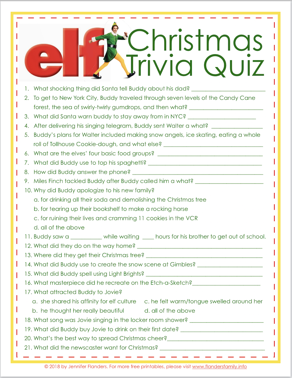 Printable Funny Christmas Trivia Questions