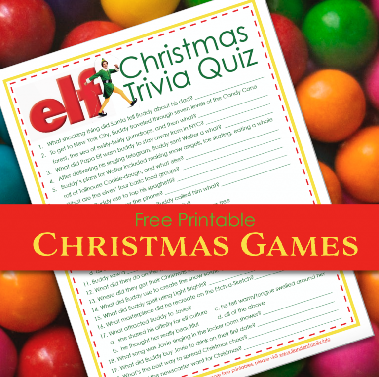 Elf Trivia Christmas Quiz (Free Printable)