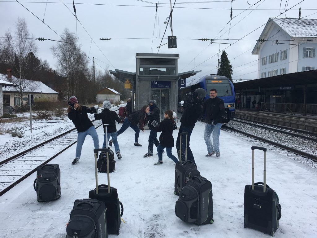 on the train platform