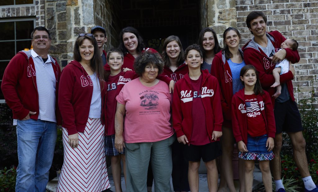 Miriam Margolyes with the Flanders Family