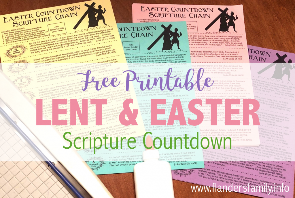 Free Easter Countdown Chain for Lent