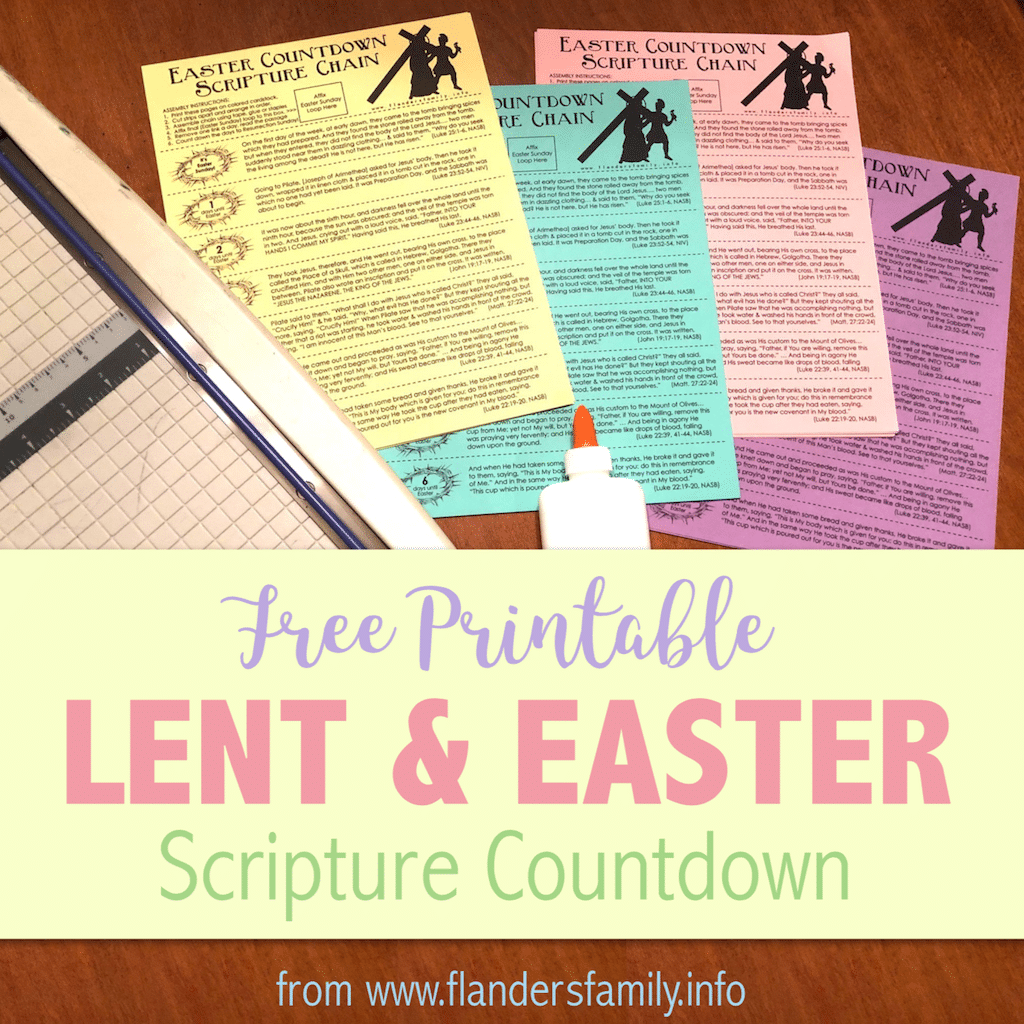 Easter & Lent Countdown - Free Printable Scripture Chain