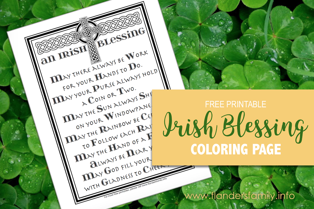 An Irish Blessing (Free Coloring Page) - Flanders Family Homelife