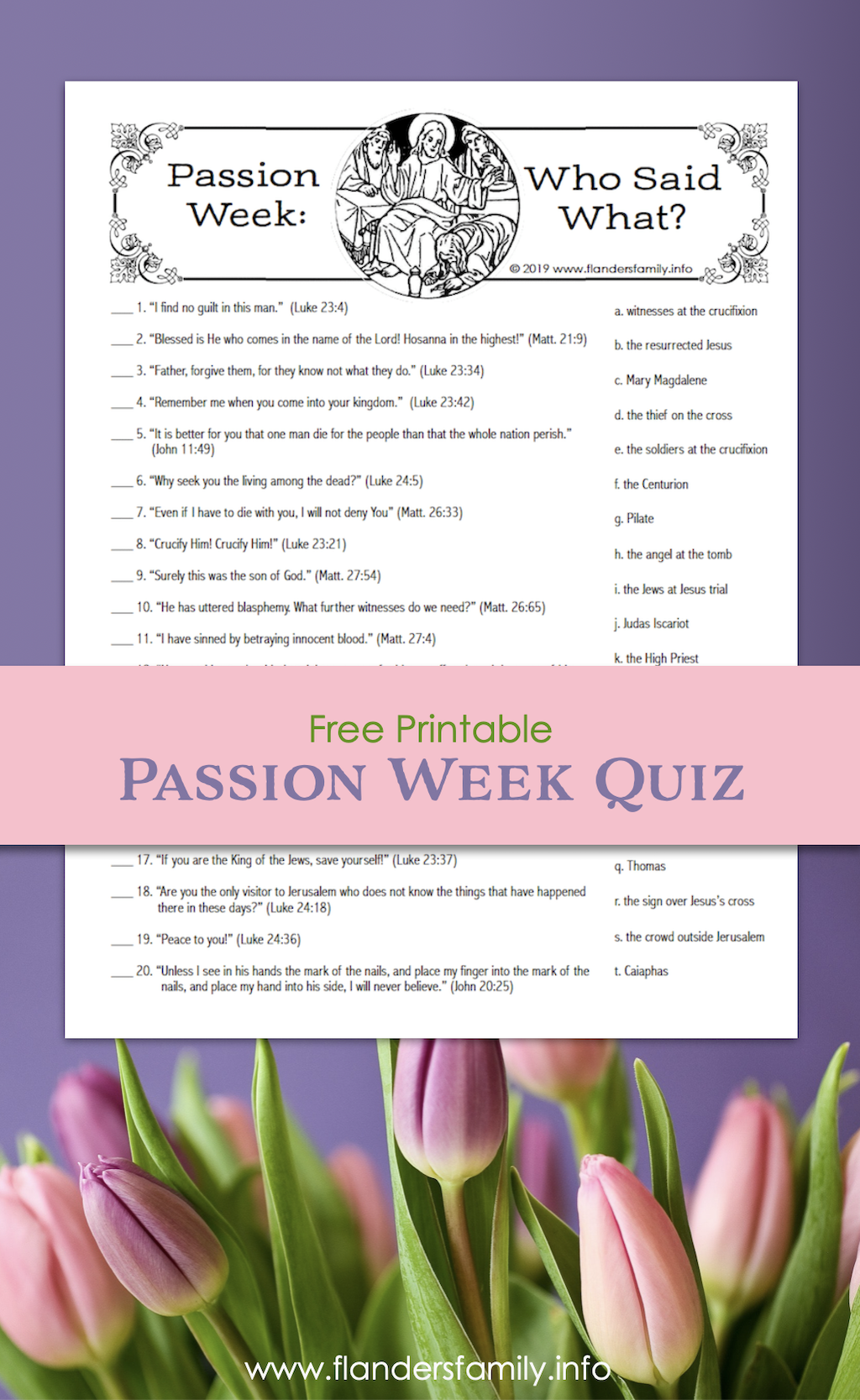 Free Passion Week Quiz