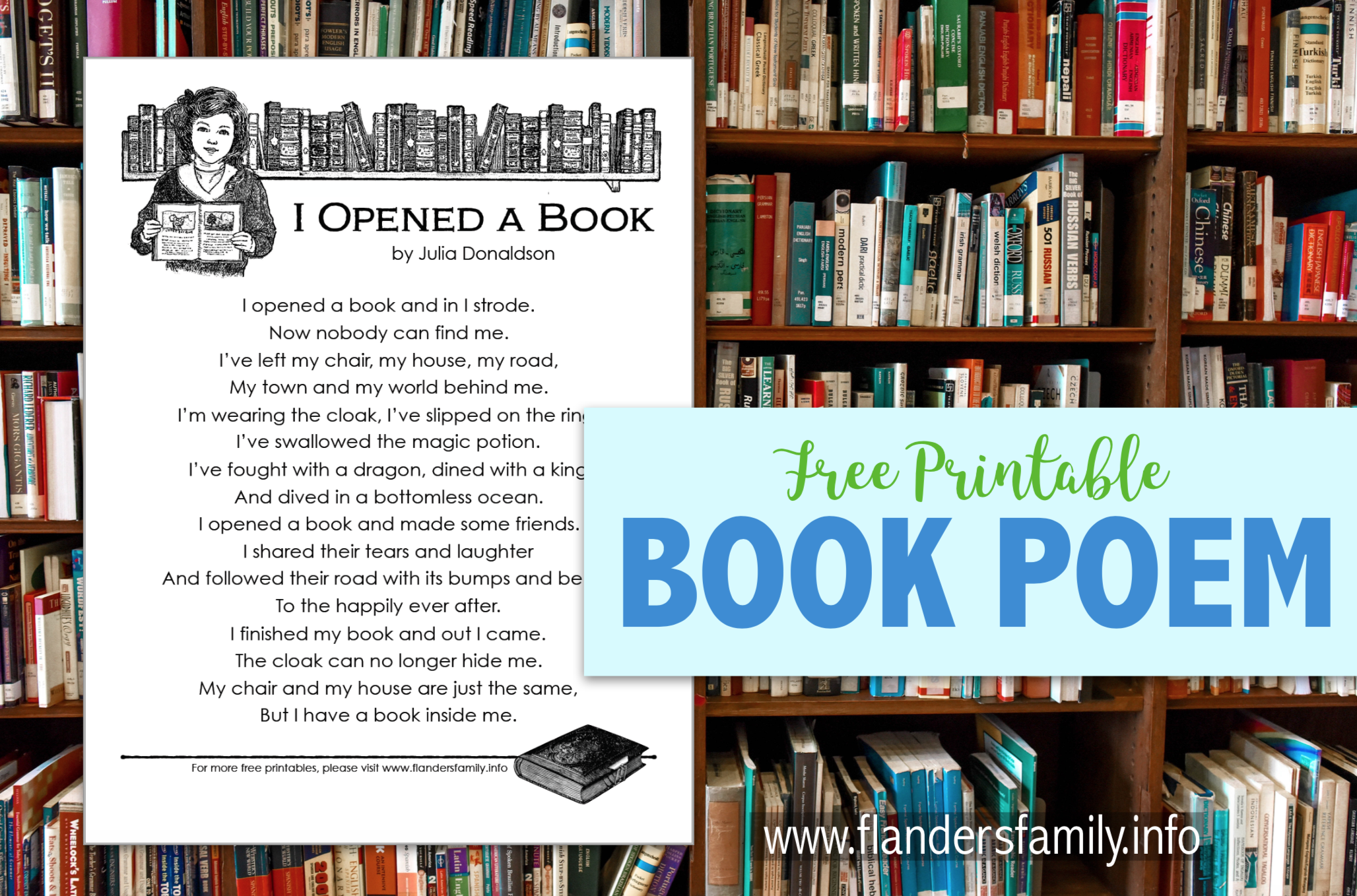 I Opened a Book (Free Printable Poem) - Flanders Family Homelife