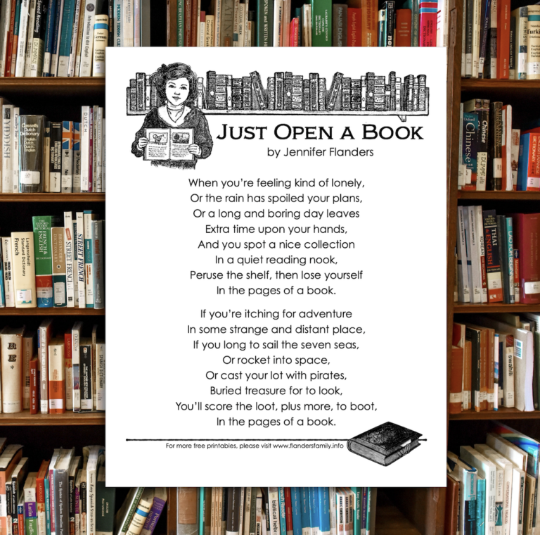 Just Open a Book (Free Printable Poem)