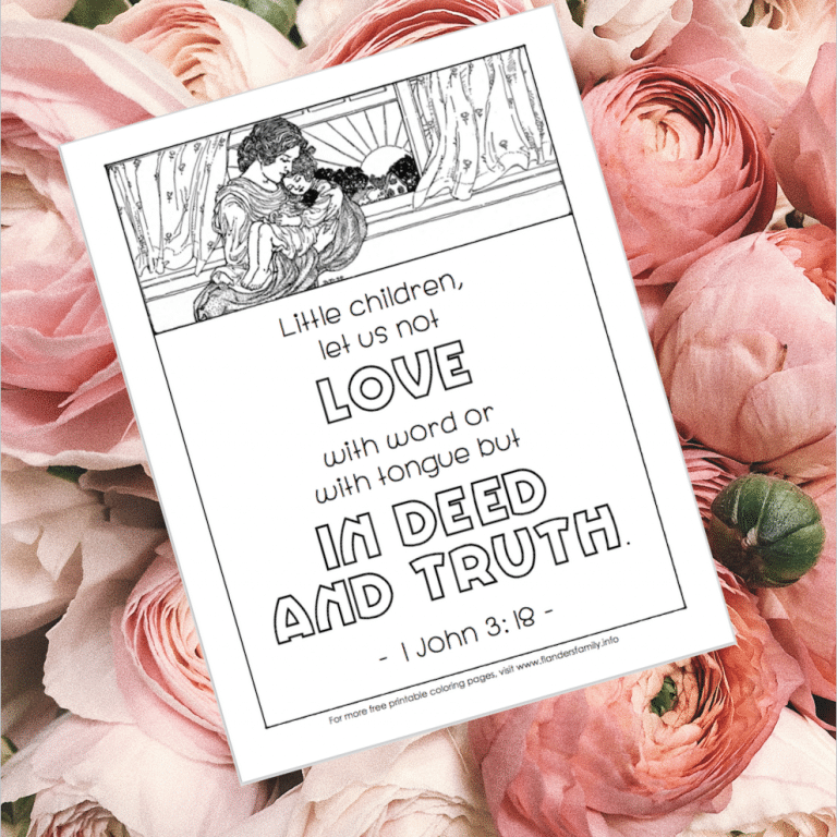 Love in Deed & Truth (Coloring Page)