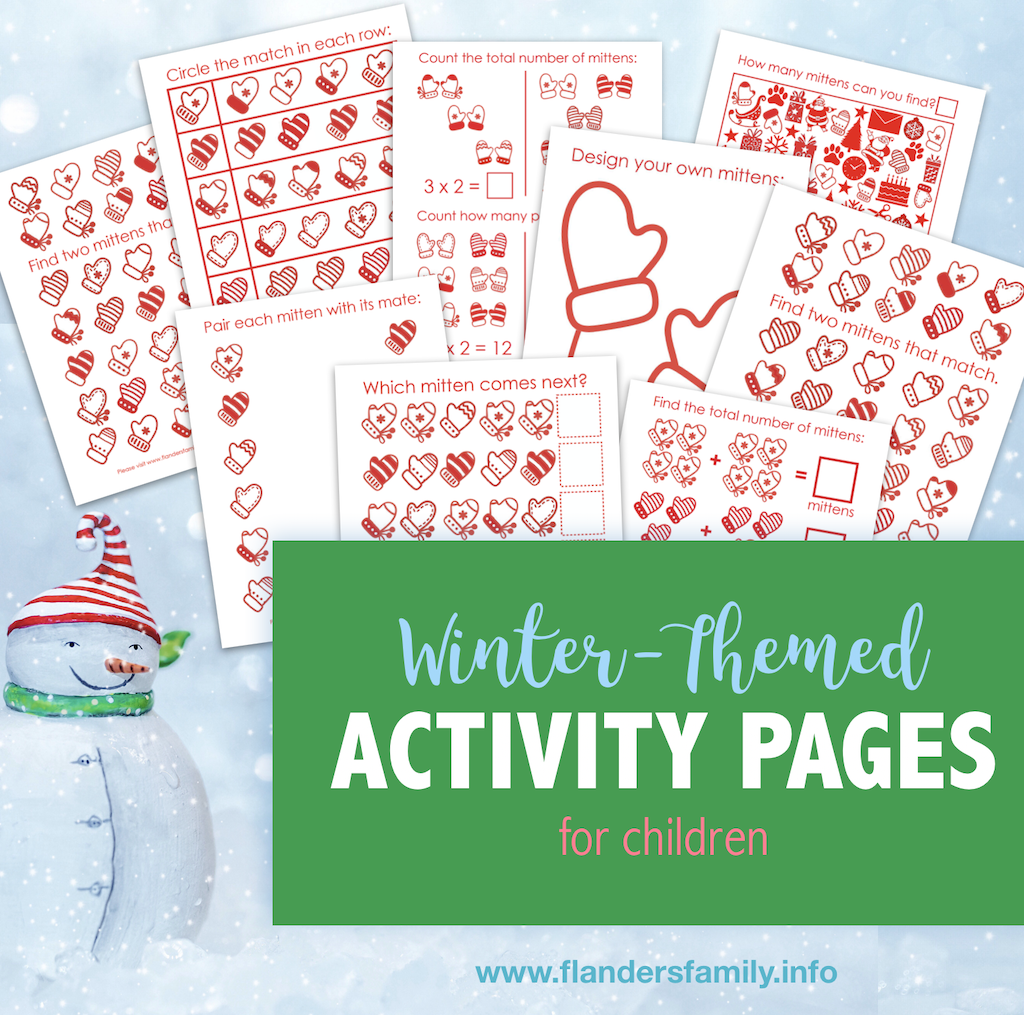 Winter-Themed Activity Pages for Grade Schoolers