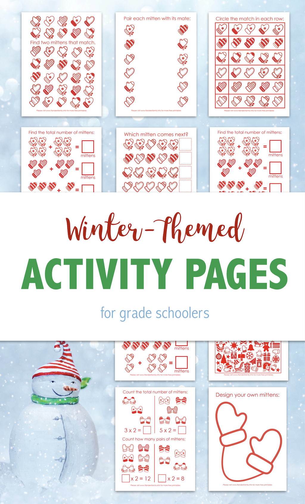 Winter-Themed Activity Pages for Young Children