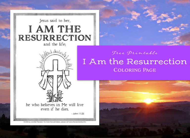 I AM the Resurrection Coloring Page