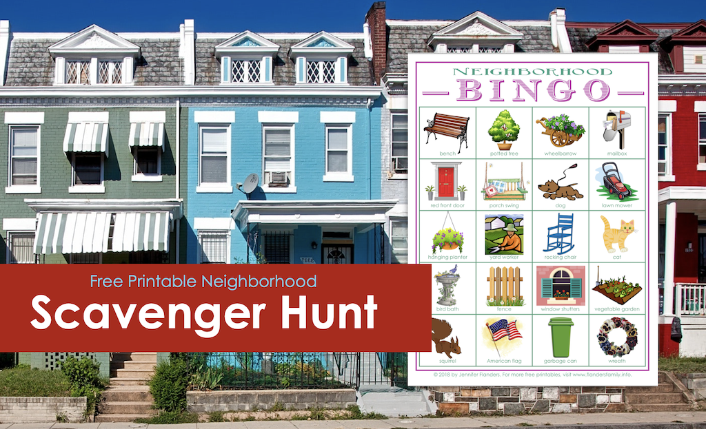 Neighborhood Bingo Scavenger Hunt