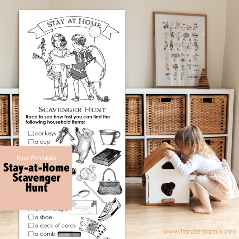 Stay-at-Home Scavenger Hunt (Free Printable)