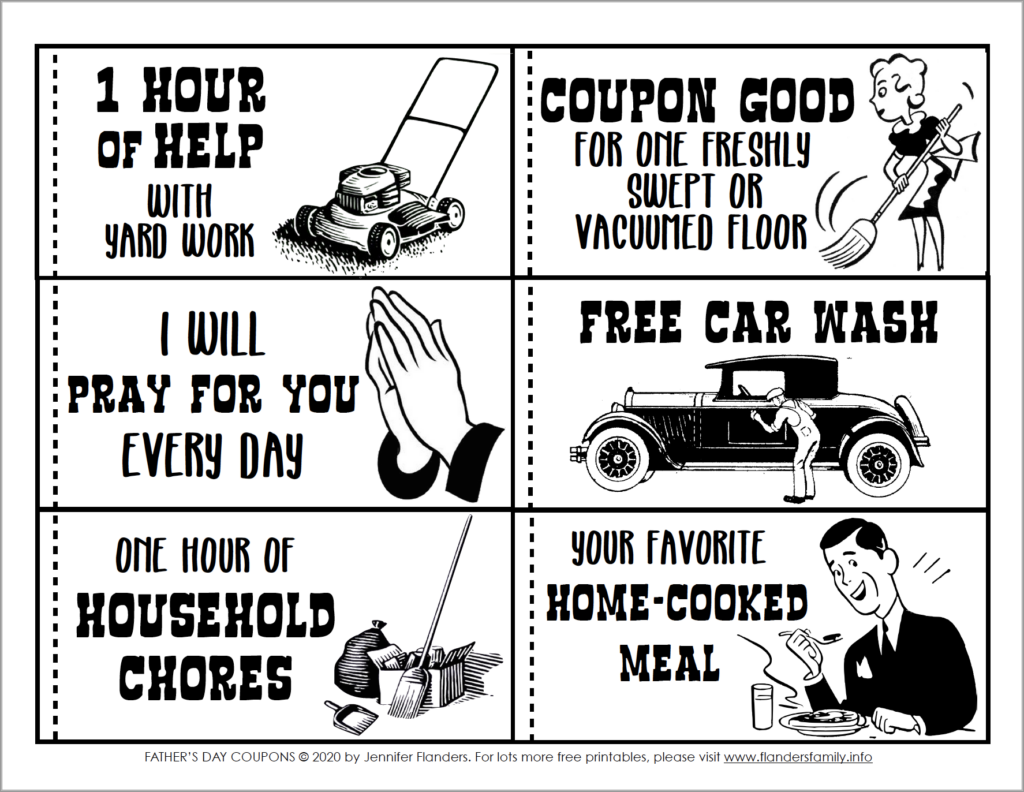 Father #39 s Day Coupon Book (Free Printable) Flanders Family Homelife