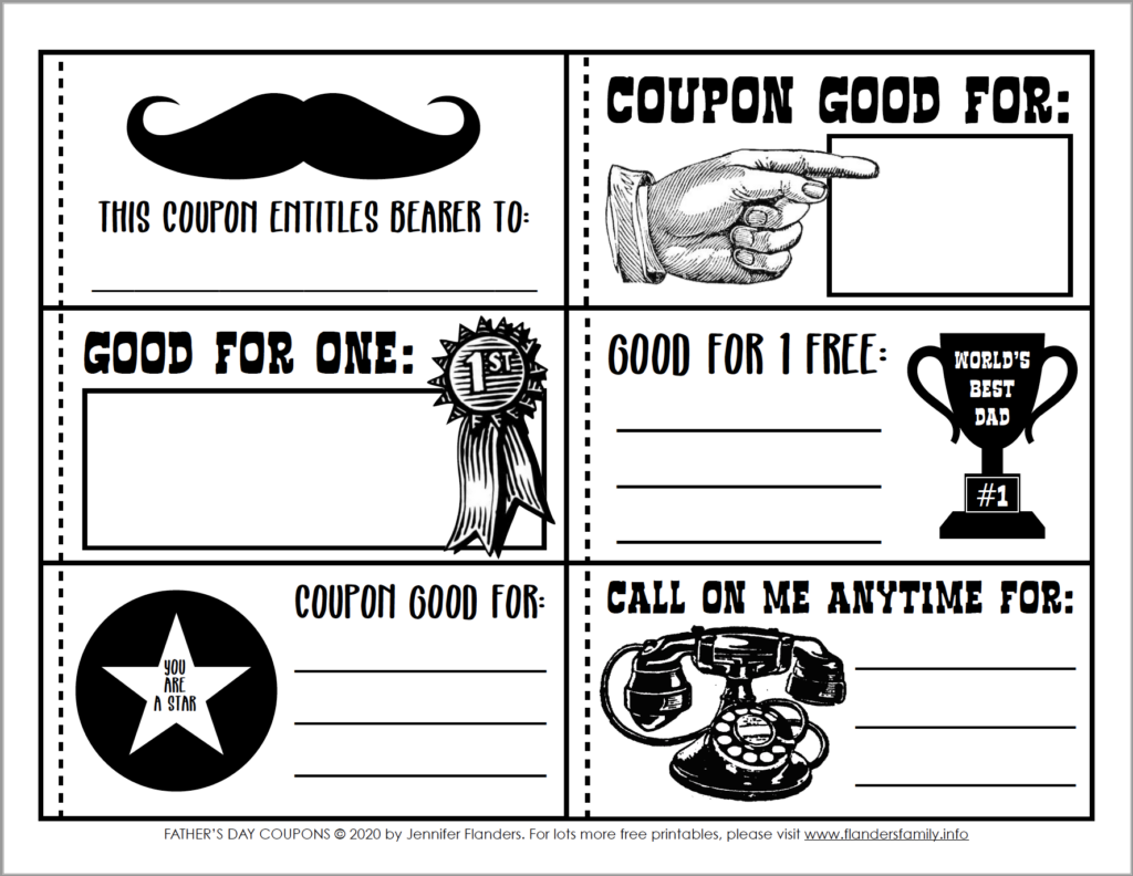 Father #39 s Day Coupon Book (Free Printable) Flanders Family Homelife