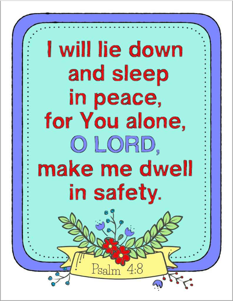 I Will Lie Down and Sleep Coloring Page - Color