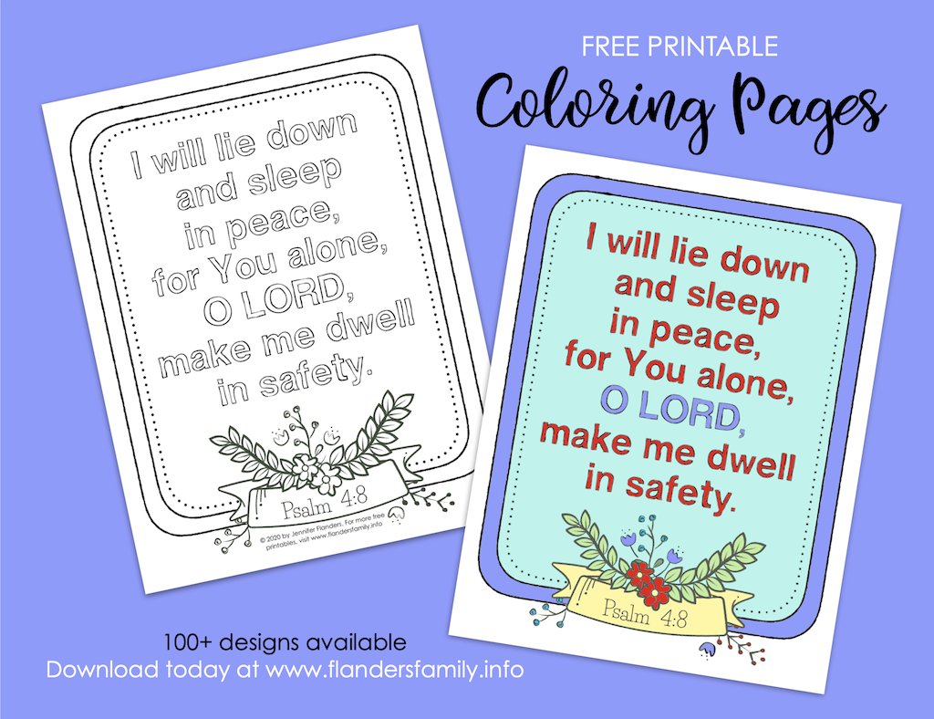 I Will Lie Down and Sleep Coloring Page