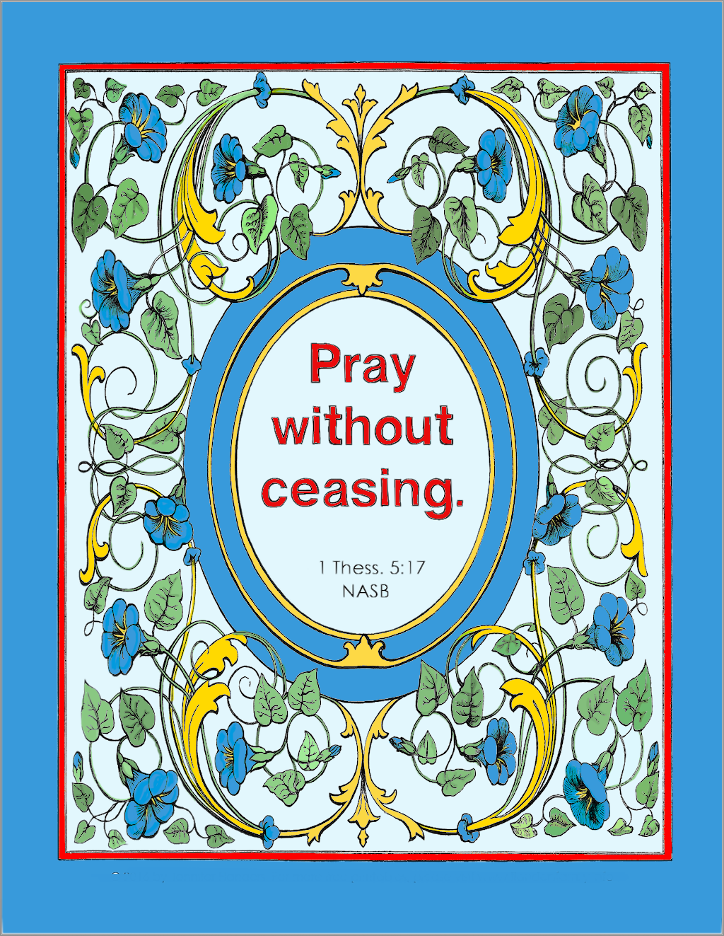 Pray without Ceasing Coloring Page