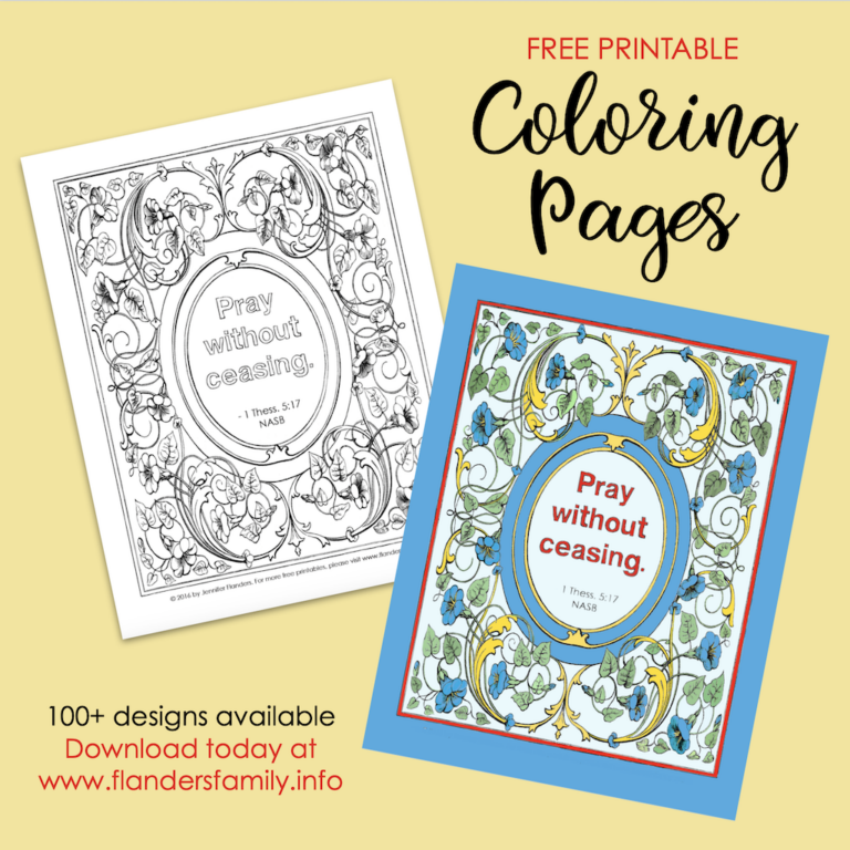 Pray without Ceasing Coloring Page