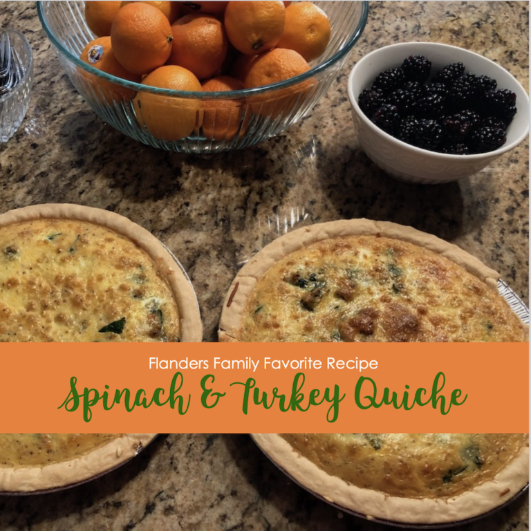 Spinach and Turkey Quiche with Onions