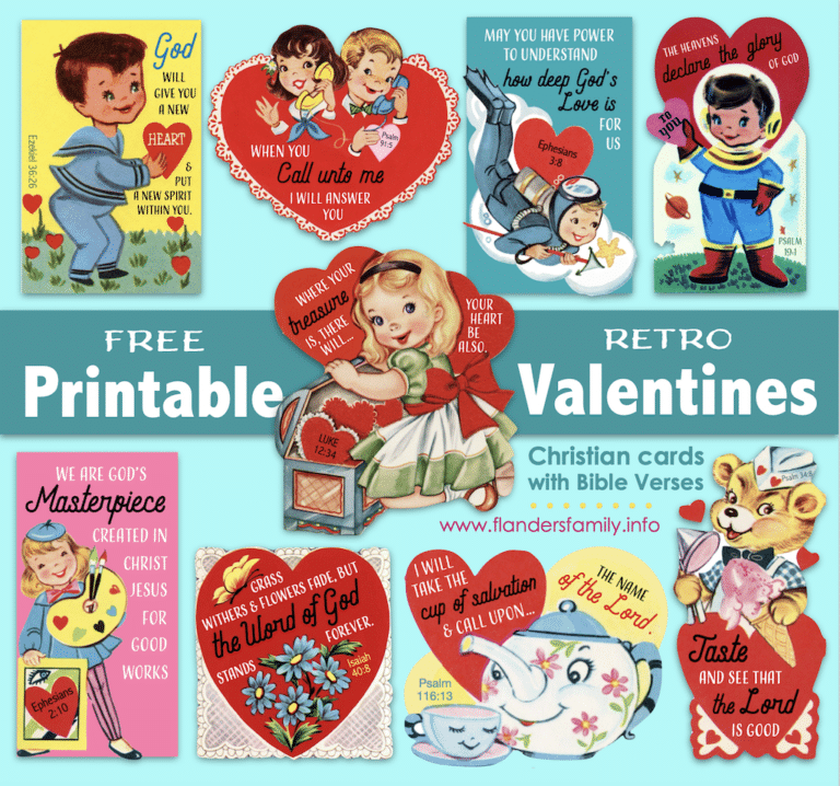 Retro Valentines with Bible Verses