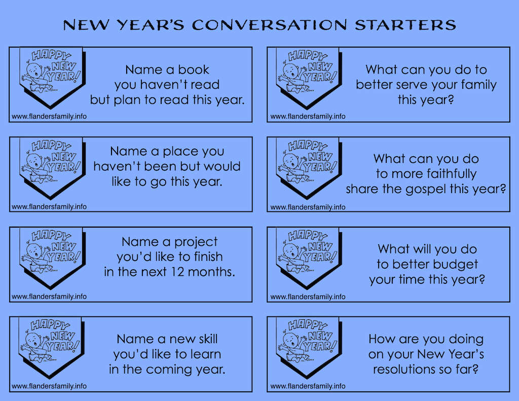 Free Printable New Years Conversation Starters