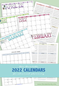 2022 Calendars (Free Printables) - Flanders Family Homelife