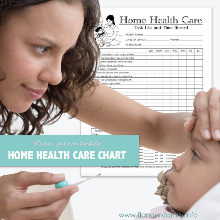 Free Printable Home Health Care Chart