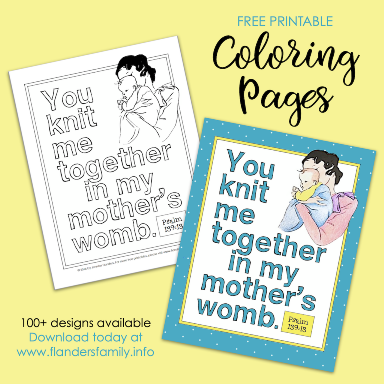 You Knit Me Together Coloring Page