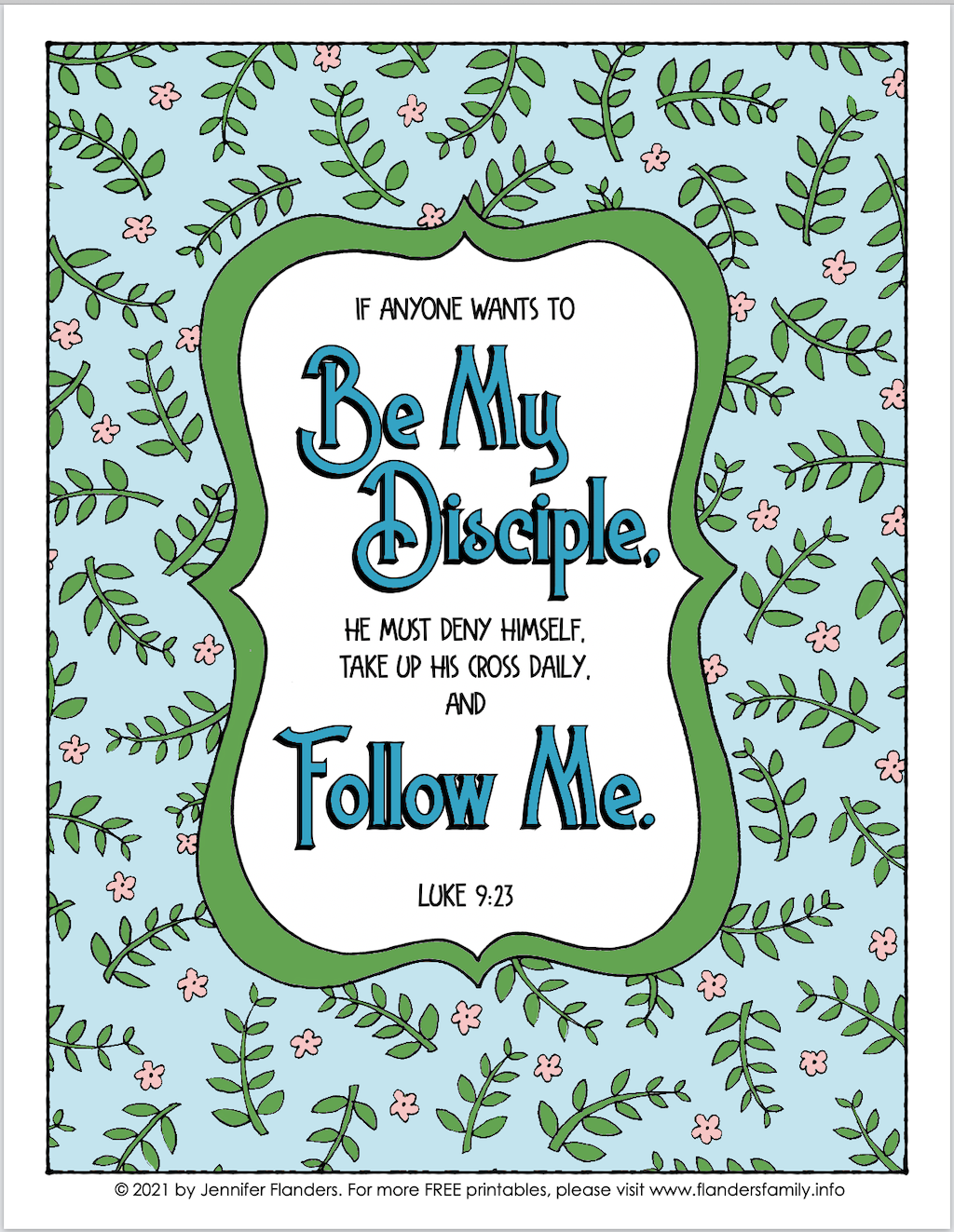 Be My Disciple Coloring Page