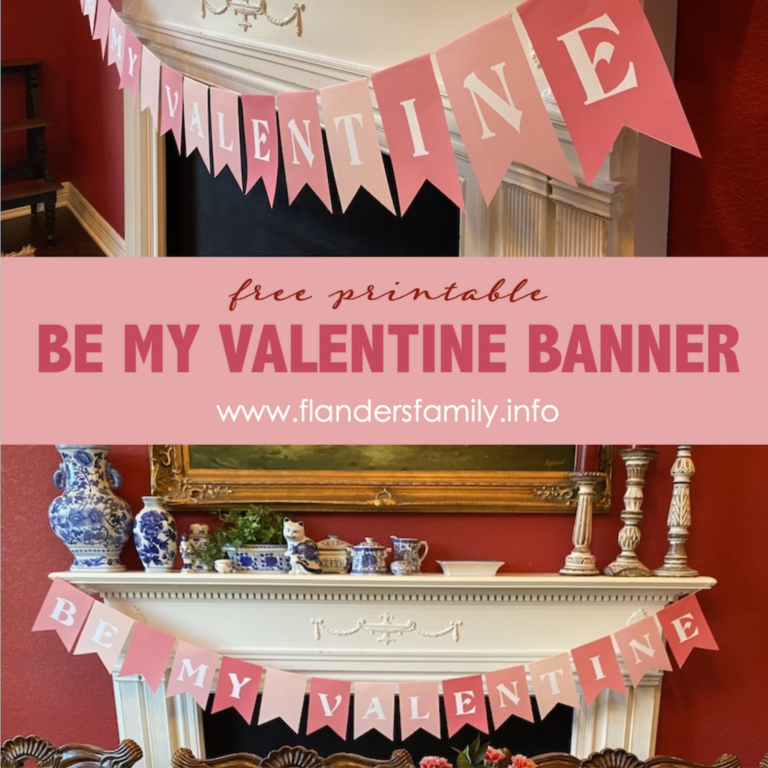 Be My Valentine Pennant Banner (Free Printable)