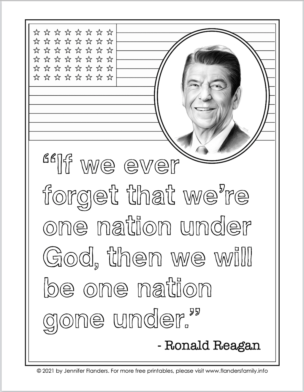 One Nation Under God Coloring Page