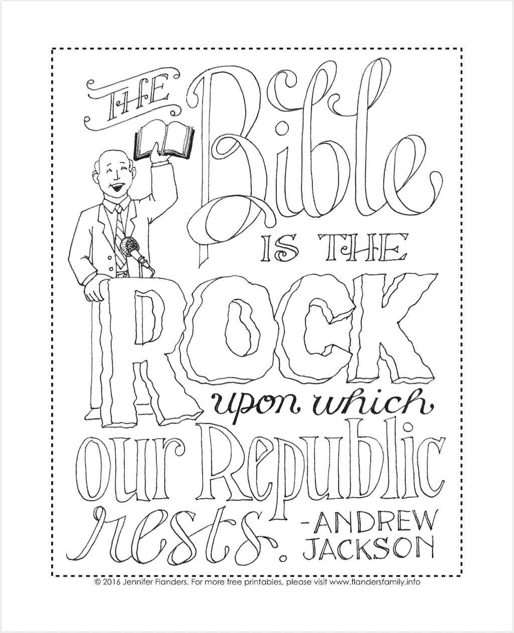 Download Andrew Jackson Quote Coloring Page Flanders Family Homelife