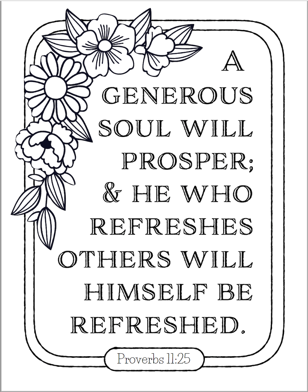 Generous Souls Prosper Coloring Page