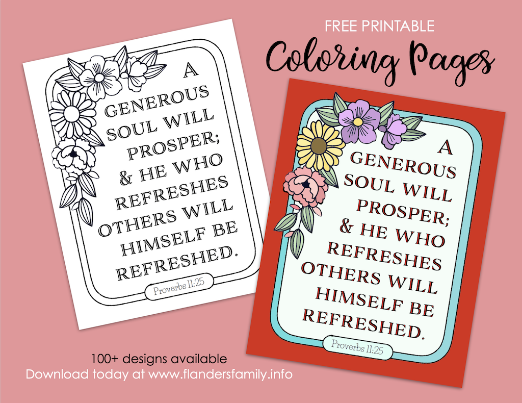 Generous Souls Prosper Coloring Page