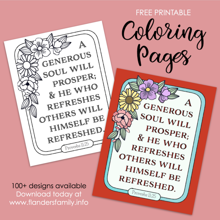 Generous Souls Prosper Coloring Page