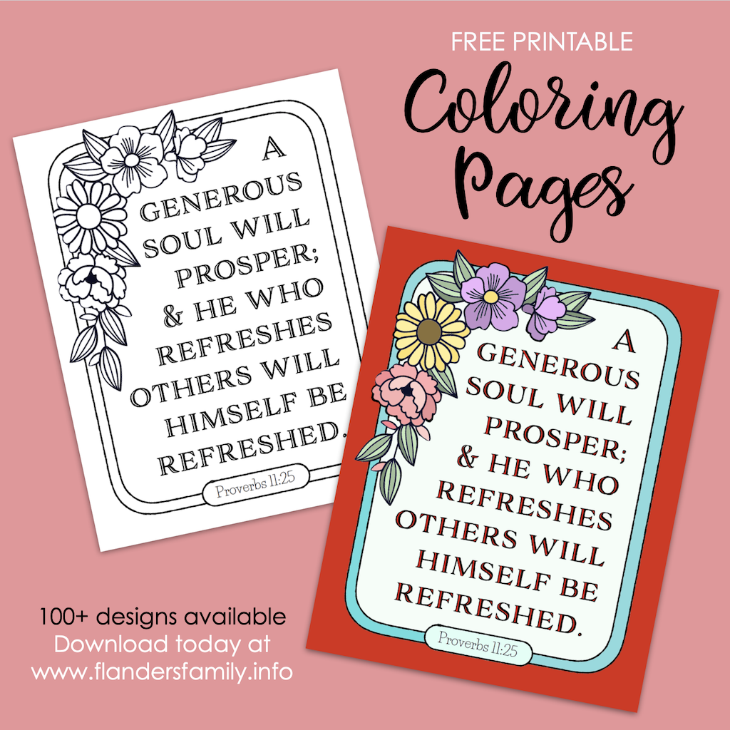 Generous Souls Prosper Coloring Page