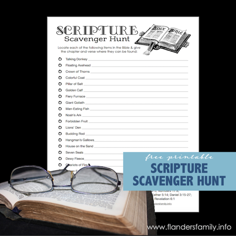 Scripture Scavenger Hunt (Free Printable)