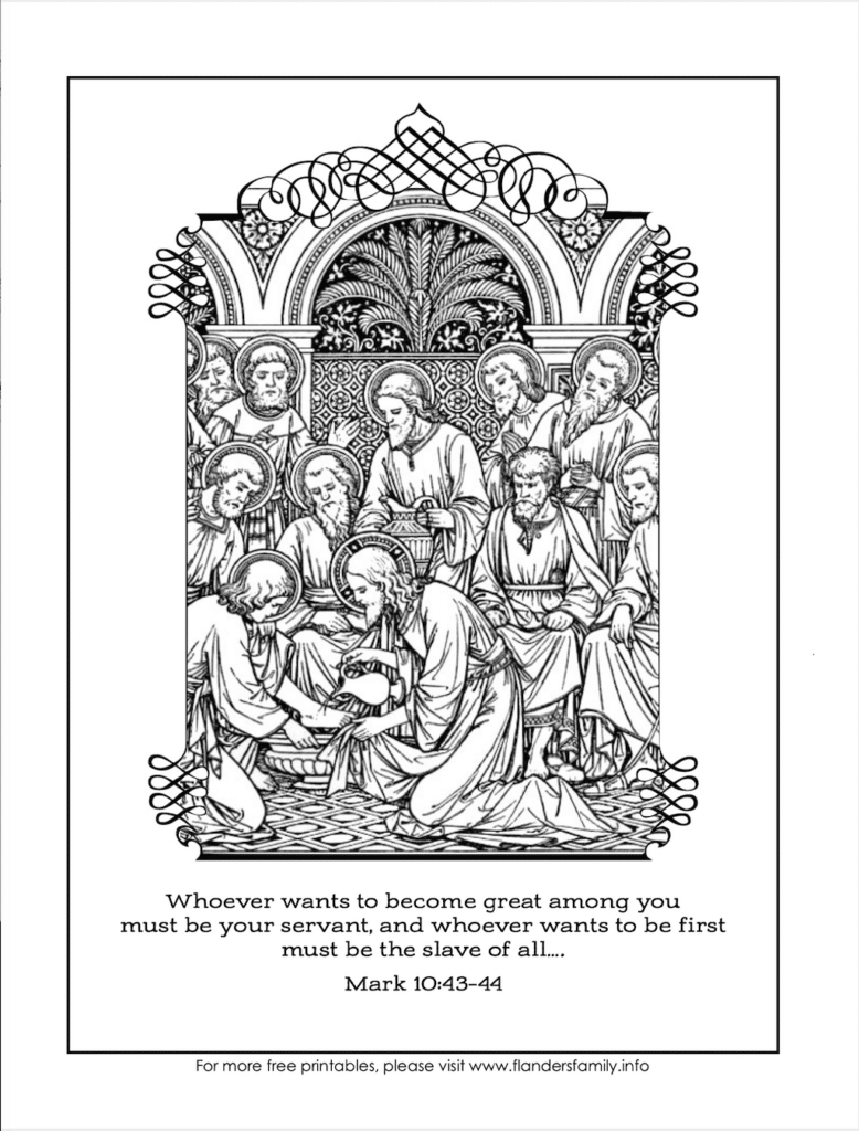 Servant of All Coloring Page - Flanders Family Homelife