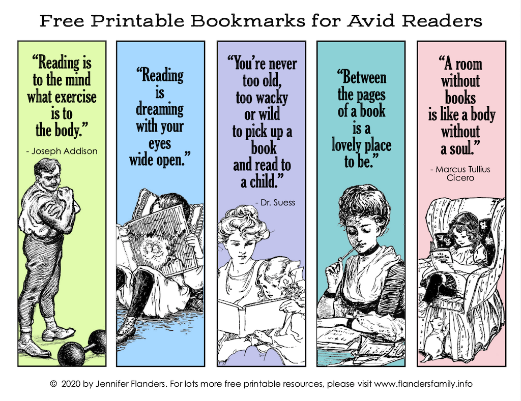 free printable bookmarks for avid readers flanders family homelife