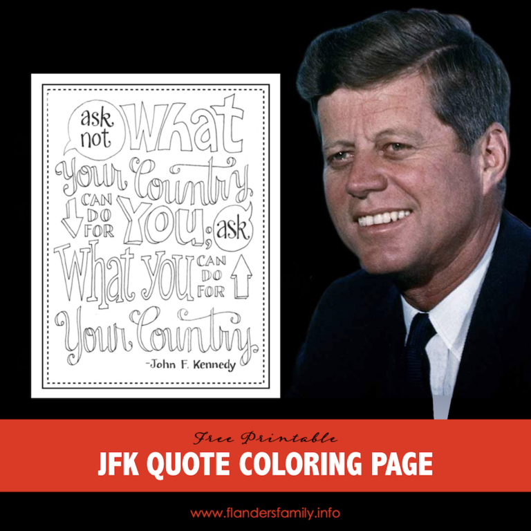 JFK Quote Coloring Page