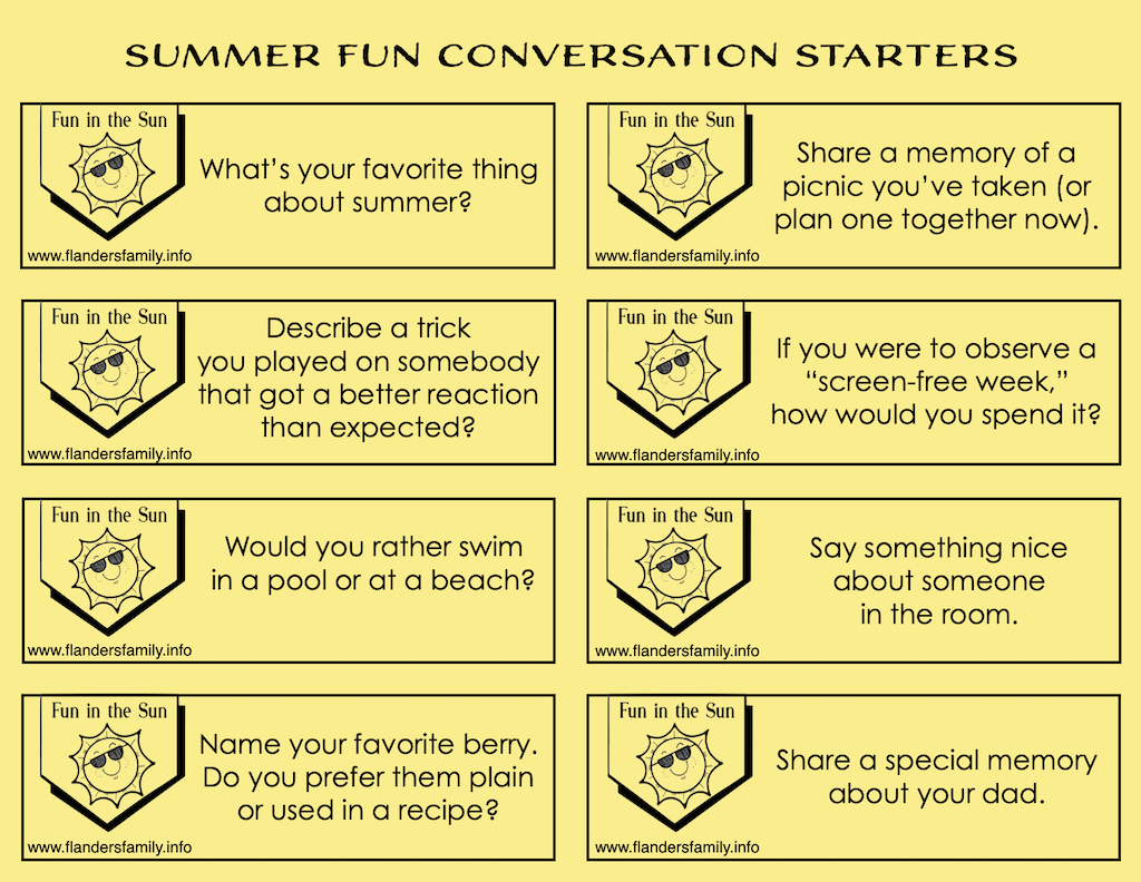 free printable family discussion prompts