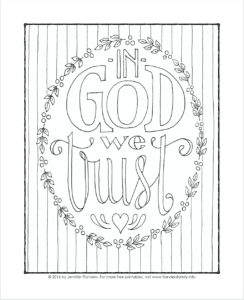 In God We Trust Coloring Page - Flanders Family Home Life