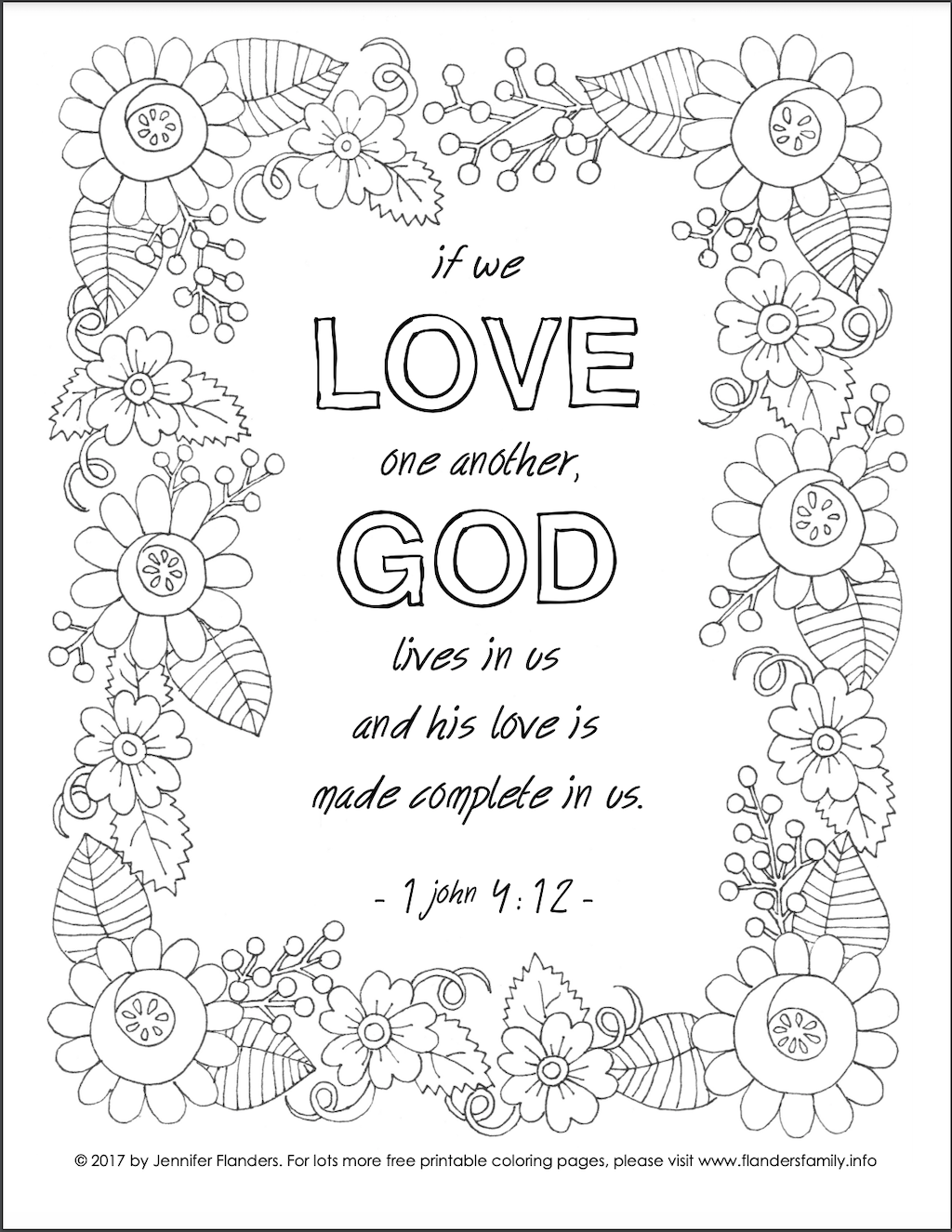 love made complete coloring page flanders family homelife